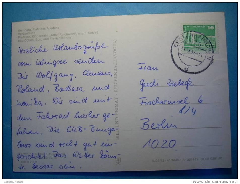 R.425 ALEMANIA GERMANY DEUTSCHLAND SAJONIA ANHALT WITTENBERG DÜBENER HEIDE AÑOS 60/70 CIRCULADA MAS EN MI TIENDA - Wittenberg