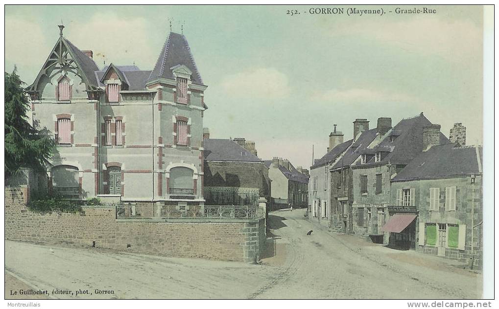 (53) GORRON, La Grande Rue, Non écrite, Non Timbrée, Superbe, Colorisée - Gorron