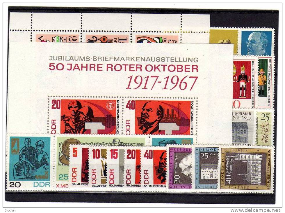 DDR ** 1245/0-1333/4 Jahrgang 1967 Bauwerke Bis Nußknacker 27 Ausgaben 68€ - Collections (with Albums)