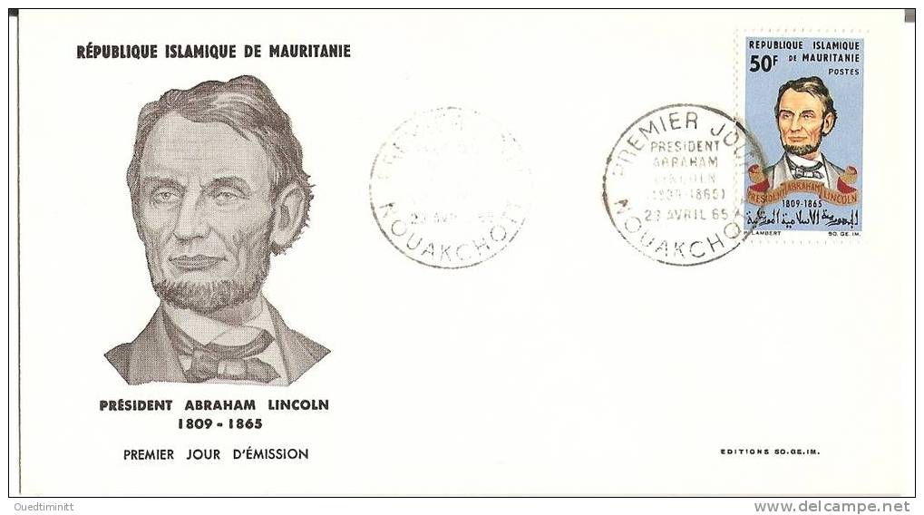 Mauritanie.Premier Jour.FDC. Abraham Lincoln. 1965. - Mauritanie (1960-...)