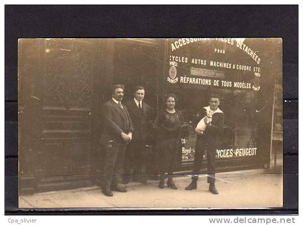 XX *** A LOCALISER *** Carte Photo, Garage, ROBERT, Cycles Peugeot, Pièces Détachées, Pneus Dunlop, 75 Paris ? Royal - Negozi