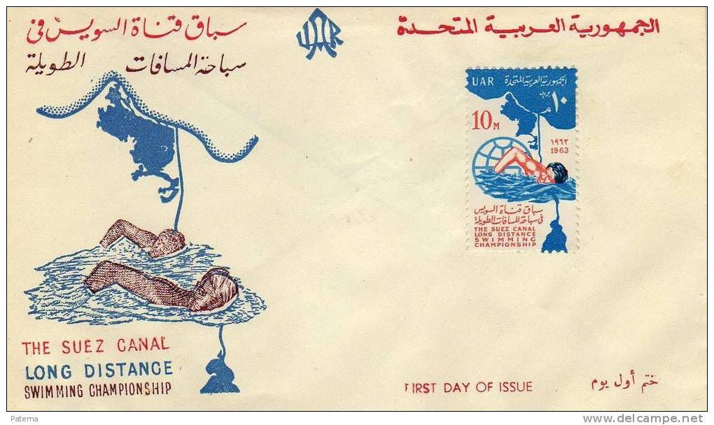 FDC EGIPTO, EGYPT,  1963 Canal De Suez - Cartas & Documentos