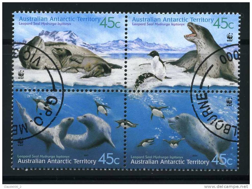 BLOC 4 TIMBRES FAUNE TERRITOIRE ANTARTIC AUSTRALIEN - Used Stamps