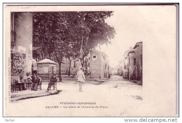 66 ,  SALCES , La Place Et Avenue De Fitou - Salses