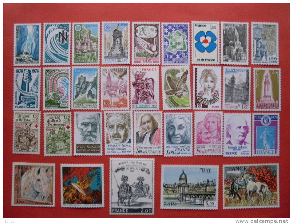 FRANCE. ANNEE 1978 COMPLETE NEUFS**  69 Timbres. - 1970-1979