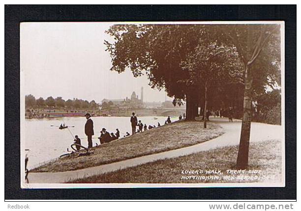 1925 Real Photo Postcard Lover's Walk Trent Bridge Fishing Competition? Nottingham "Torch Tattoo" Slogan - Ref 264 - Nottingham