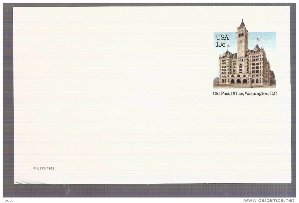 Postal Card  Old Post Office, Washington, D.C. Scott # UX99 - 1981-00