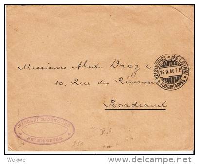 Fs005a/  FINNLAND - Doppelkarte 20 K. Nach Bordeaux 1900  Ex Helsinki - Lettres & Documents