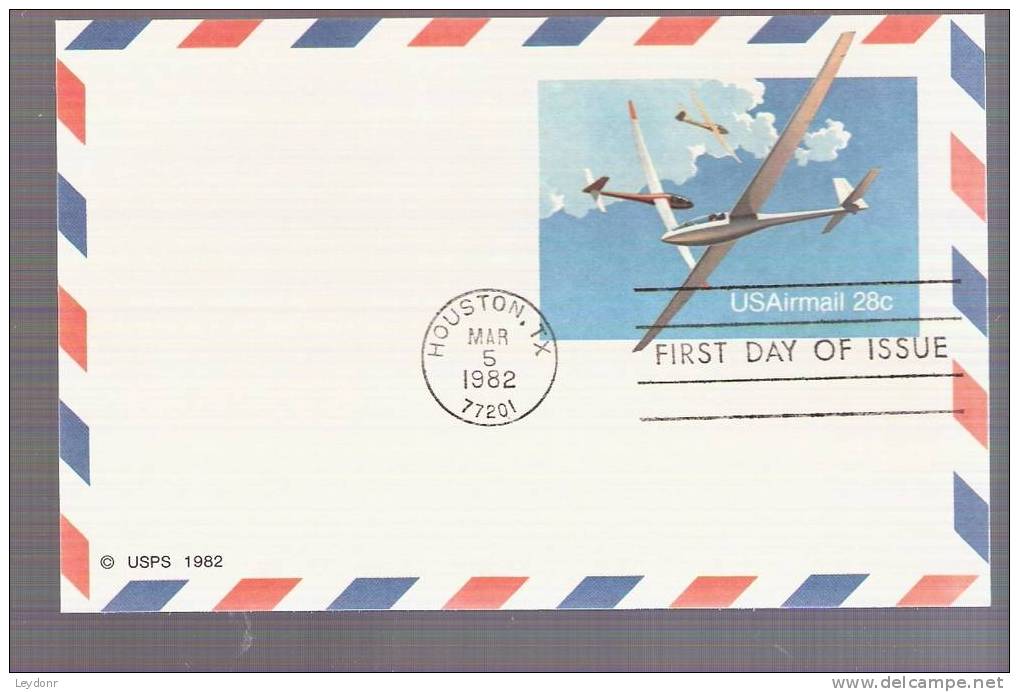 FDC Postal Card - US Airmail - Gliders - Scott # UXC20 - Sonstige (Luft)
