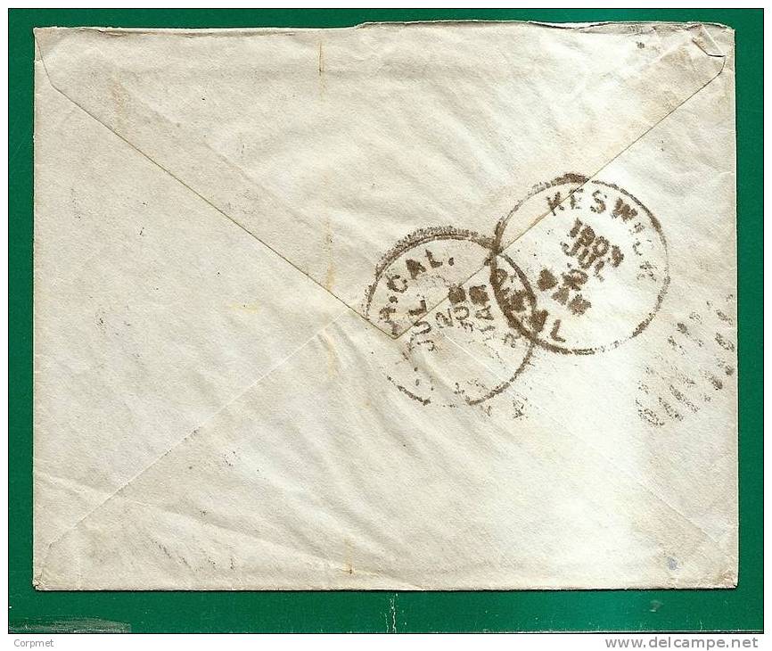 US - VF 1903 COVER From ALAMEDA, CAL - Scott # 301 - At Front TAYLOR, CAL Alongside - At Back KESWICK Reception - Covers & Documents