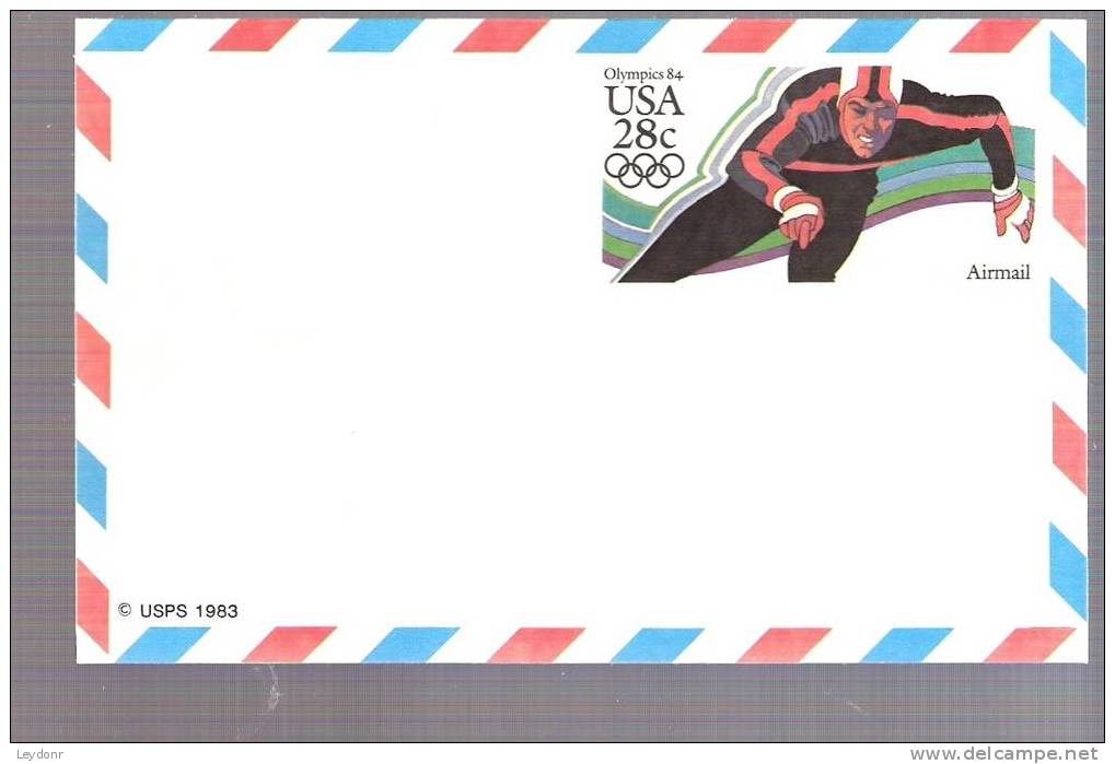 Postal Card - Speedskater Olympics '84 - Scott # UXC21 - Winter 1984: Sarajevo