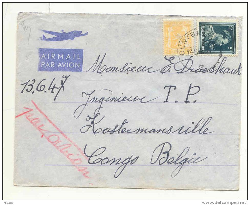 Brief Naar Kostermansville Congo - 1936-1957 Open Kraag