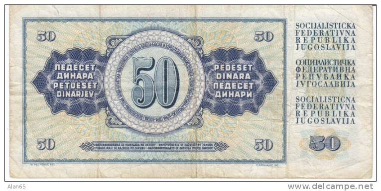 50 Dinari Yugoslavia Currency Banknote 1968 - Yugoslavia