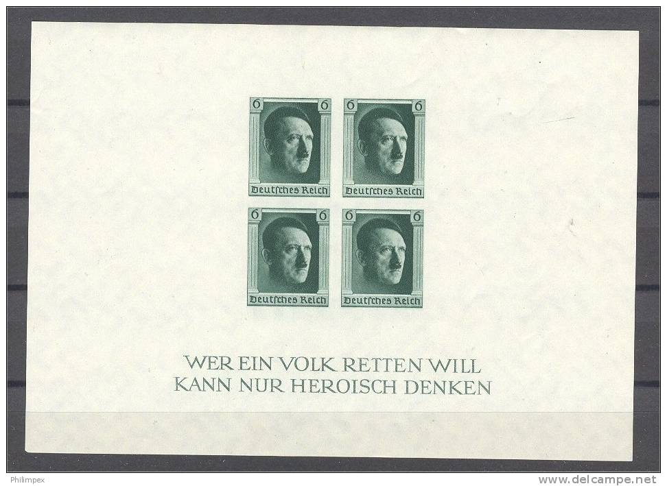 GERMANY REICH, HITLER SHEETLET IMPERFORATED NEVER HINGED - Blocks & Kleinbögen