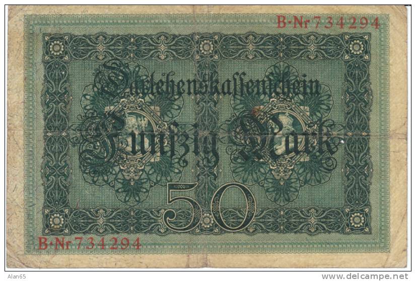 50 Mark Darlehenskassenschein Currency 1914 - 50 Mark