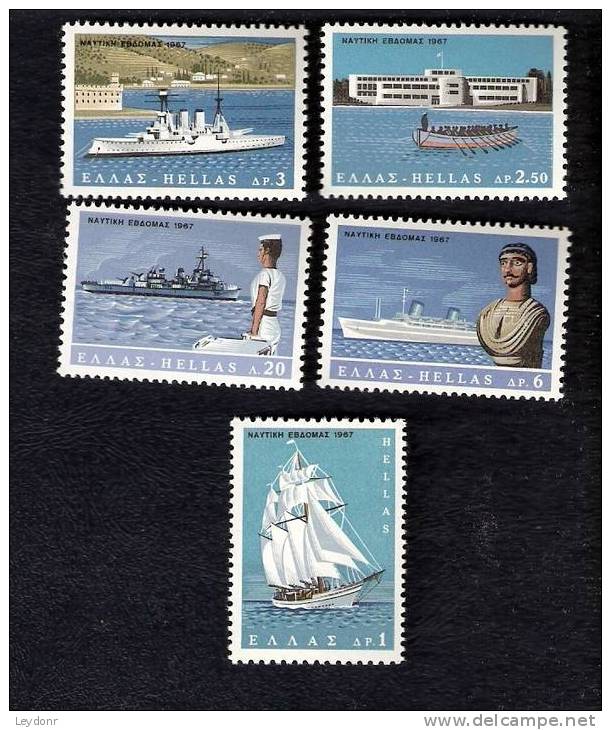 Greece - Maritime Week - Scott # 896-900 Mint Never Hinged - Unused Stamps