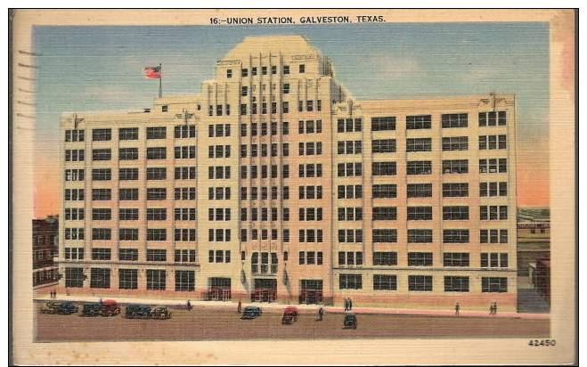 Union Station, Galveston, Texas, TX, 1950 Linen Postcard # 2138 - Galveston