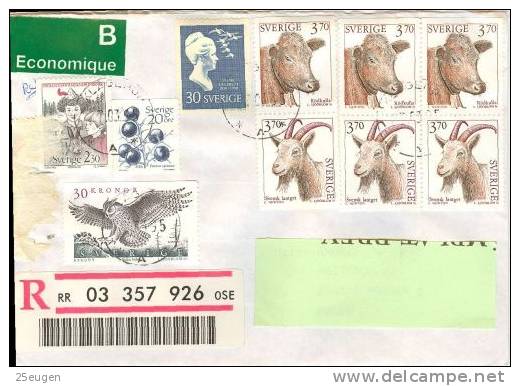 SWEDEN REGISTERED COVER SENT TO POLAND 1995 - Briefe U. Dokumente