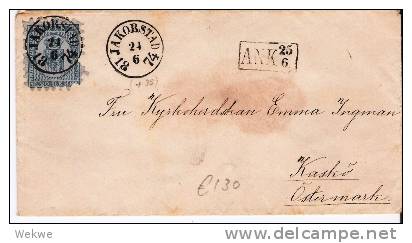 Fs041/  FINNLAND - Jakobstad-Kasko 1874, Inlandtarif 20 Pen. - Briefe U. Dokumente