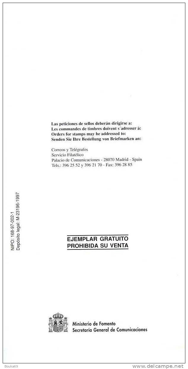 ESPAGNE 24.06.1997 FICHE D´EMISSION "XXX CHAMPIONNAT EUROPEEN DE BASKET-BALL" - Basketball