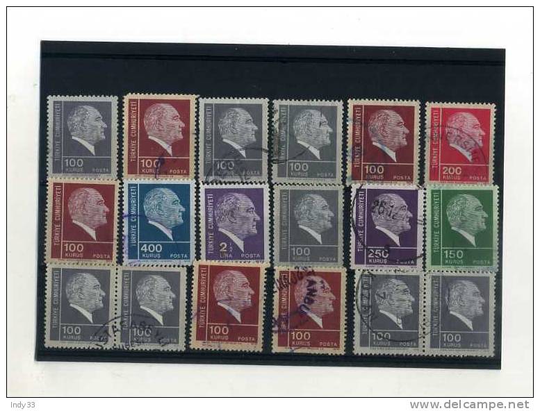 - TURQUIE . ENSEMBLE DE TIMBRES DE 1970/80 - Used Stamps