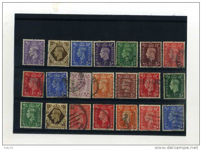 - ENSEMBLE DE TIMBRES DE GRANDE-BRETAGNE . REGNE DE GEORGE VI - Usati