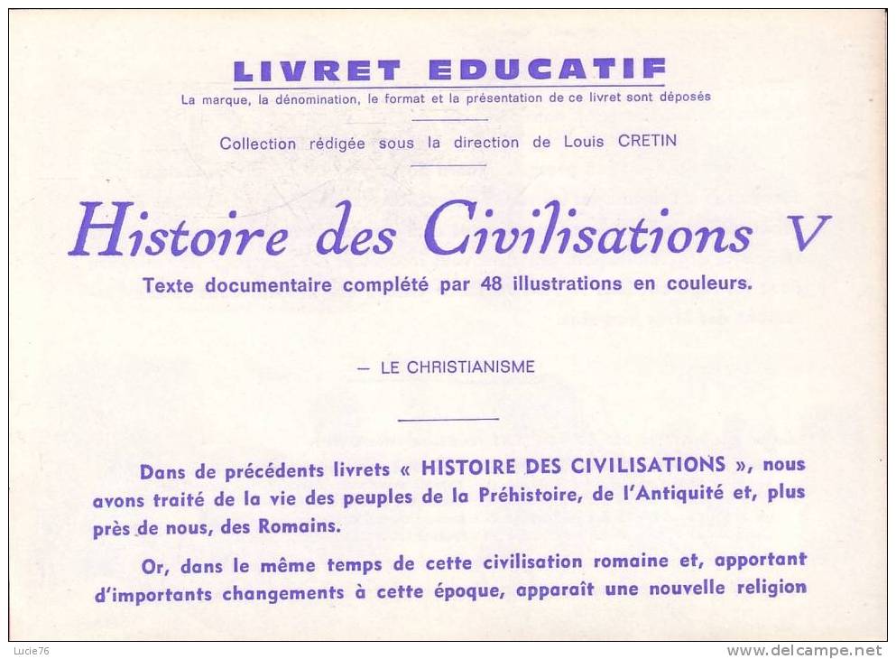 LIVRET EDUCATIF  VOLUMETRIX -  CIVILISATIONS - Le Christianisme      - N°  34  - 12  Planches De 4 Images - Histoire