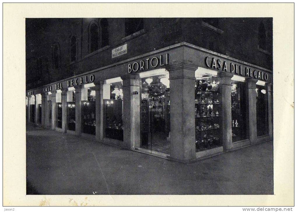 CARTE PHOTO NOIR ET BLANC  Cristallerie Bortoli A Venise - Winkels