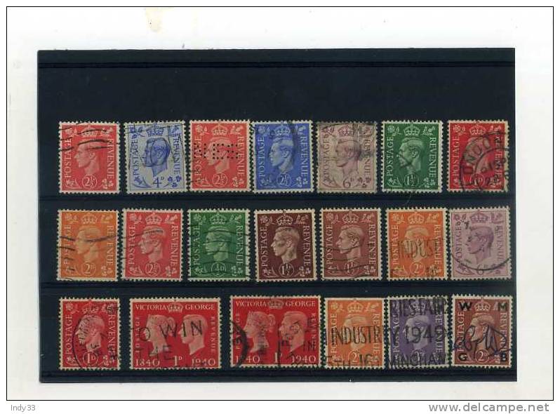 - GRANDE BRETAGNE . ENSEMBLE DE TIMBRES .  REGNE DE GEORGE VI - Used Stamps