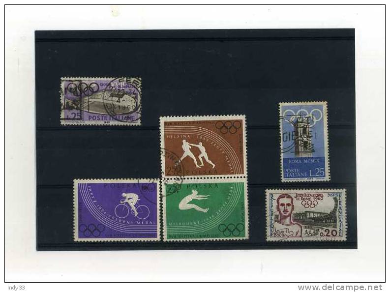 - J.O. 1960 . ENSEMBLE DE TIMBRES DES JEUX OLYMPIQUES DE ROME . PAYS DIVERS . - Summer 1960: Rome