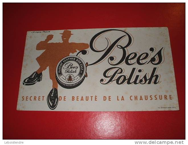 BUVARD :BEE'S POLISH SECRET DE LA BAUTE DE LA CHAUSSURE-TAILLE: 21CM X 12CM - Wassen En Poetsen