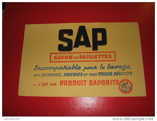 BUVARD : SAP SAVON EN PAILLETTES-PRODUIT SAPONITE- TAILLE: 21 CM X 13.2 CM - Limpieza