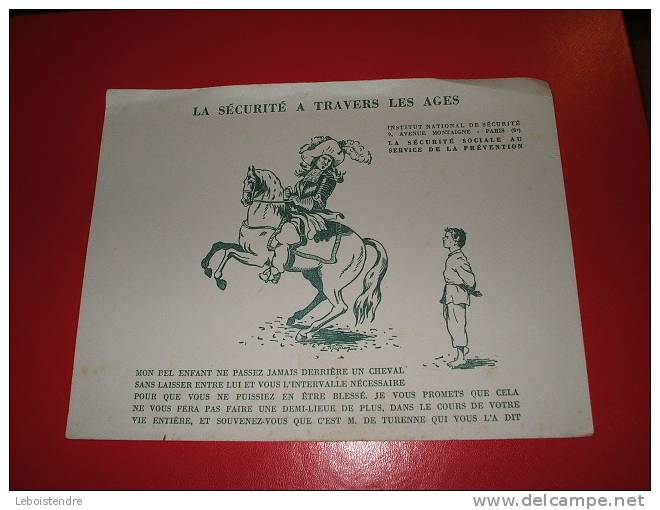 BUVARD : LA SECURITE A TRAVERS LES AGES -LA SECURITE SOCIALE AU SERVICE DE LA PREVENTION-  TAILLE: 21 CM X 16 CM - S