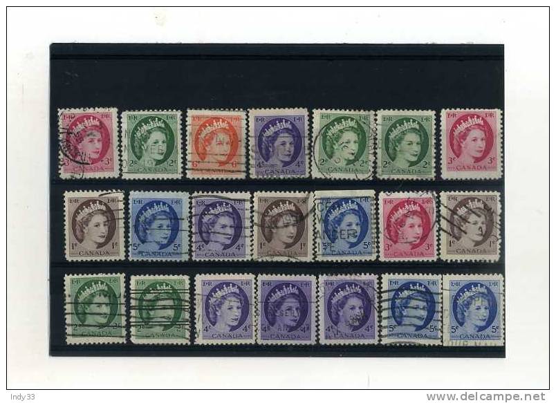 -  CANADA 1952/59  . TIMBRESBLITERES . - Used Stamps