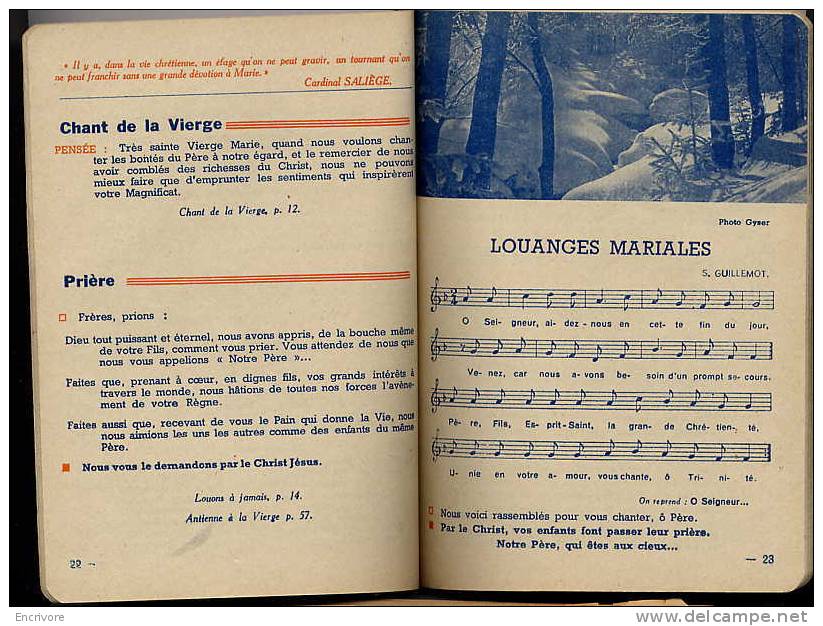Carnet De CHANT DU SOIR  Paroles Portees Musicales Chanson Photos -ed Du Chalet Jean Servel OMI - Musique