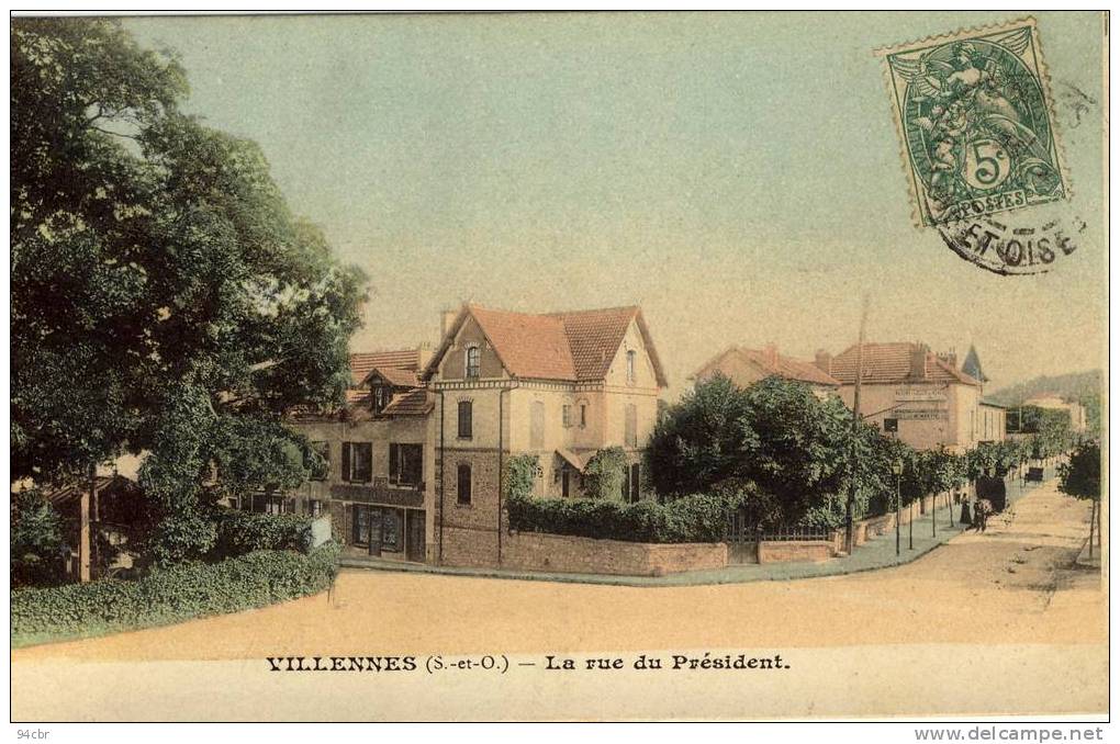 CPA (78)    VILLENNES SUR SEINE   La Rue Du Président - Villennes-sur-Seine