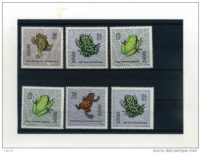 -  POLOGNE . SUITE DE TIMBRES SUR LES GRENOUILLES - Frösche