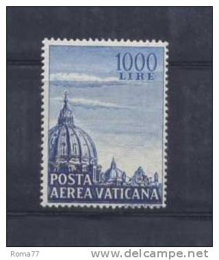 V85 - VATICANO 1953, Posta Aerea " Cupoloni 1 " Il 1000 Lire Azzurro  *** MNH - Luftpost