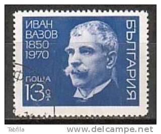 BULGARIA / BULGARIE - 1970 - 120an. De La Naissance De L´ecrivain Ivan Vazov - 1v Obl. - Used Stamps