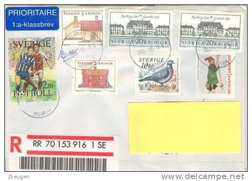 SWEDEN REGISTERED COVER SENT TO POLAND 2004 - Briefe U. Dokumente