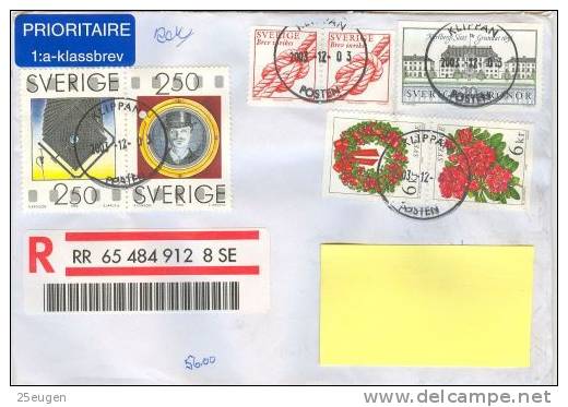 SWEDEN REGISTERED COVER SENT TO POLAND 2003 - Covers & Documents