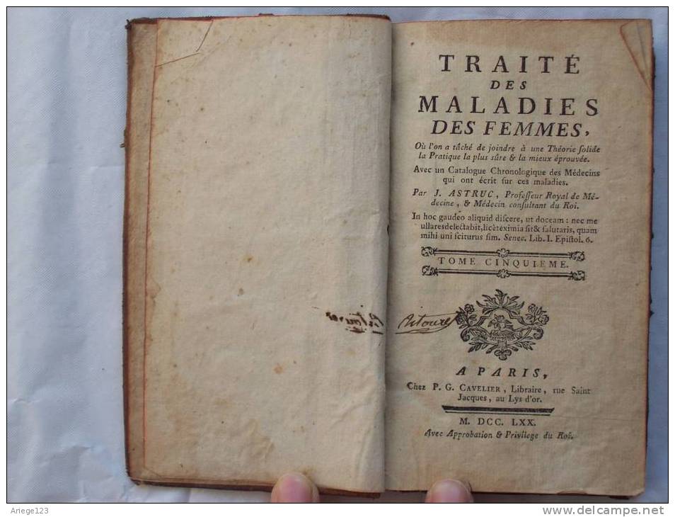 Traite Des Maladies Des Femmes Tome Ciquieme A Paris Chez P,g Cavelier Libraire Rue Saint Jacques - 1701-1800
