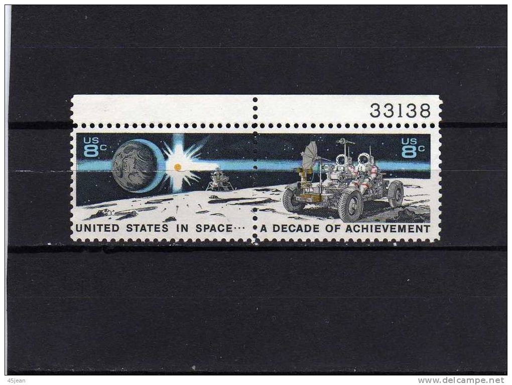 U.S.A:  1971 Jolie Paire Y&T N°931-32, 10 Ans D'expériences Spatiales - United States