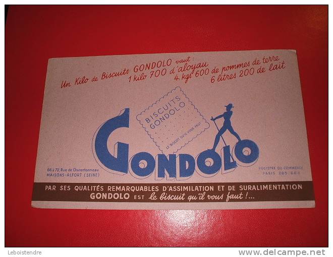 BUVARD : GONDOLO-BISCUITS -TAILLE: 21.5 CM X 13 CM - Sucreries & Gâteaux