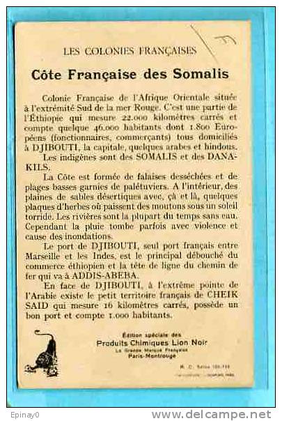 B - SOMALIE - COTE DES SOMALIS - COLONIES FRANCAISES - PUBLICITE Du LION NOIR - CIRAGE - Somalie