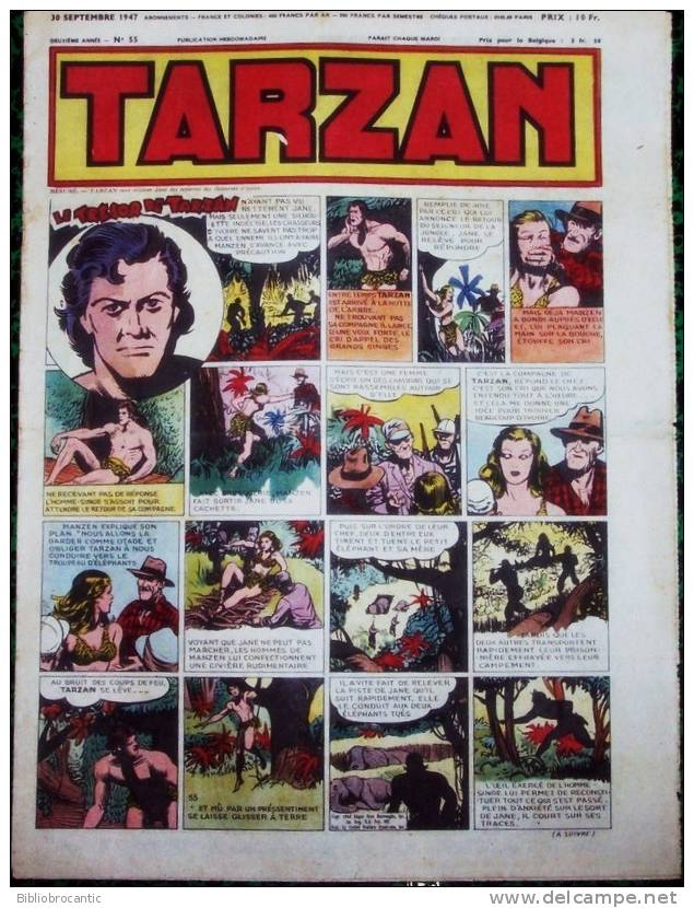 TARZAN - 1ére Série - N°55  Du 30 SEPTEMBRE 1947 - Tarzan