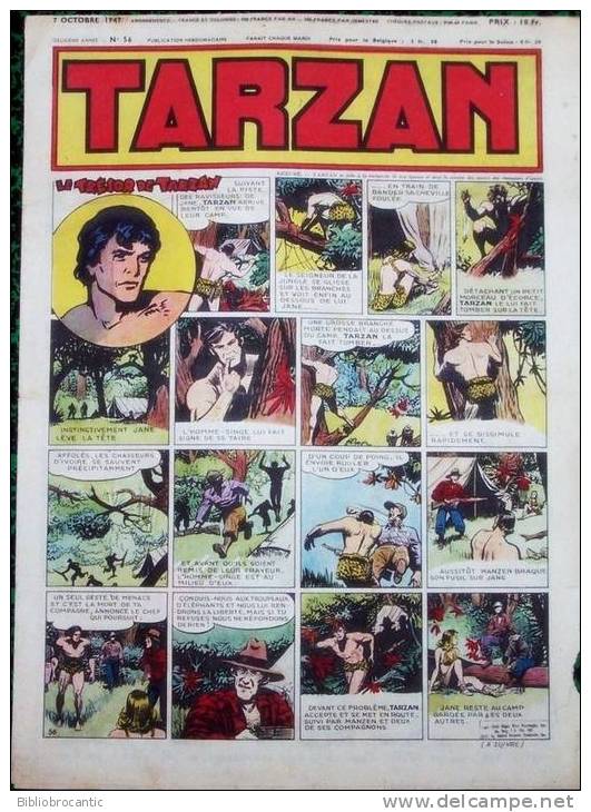 TARZAN - 1ére Série - N°56  Du 7 OCTOBRE 1947 - Tarzan