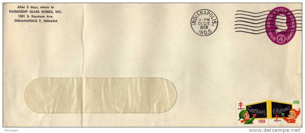 1181. Entero Postal Indianapolis 1958. Estados Unidos - 1941-60