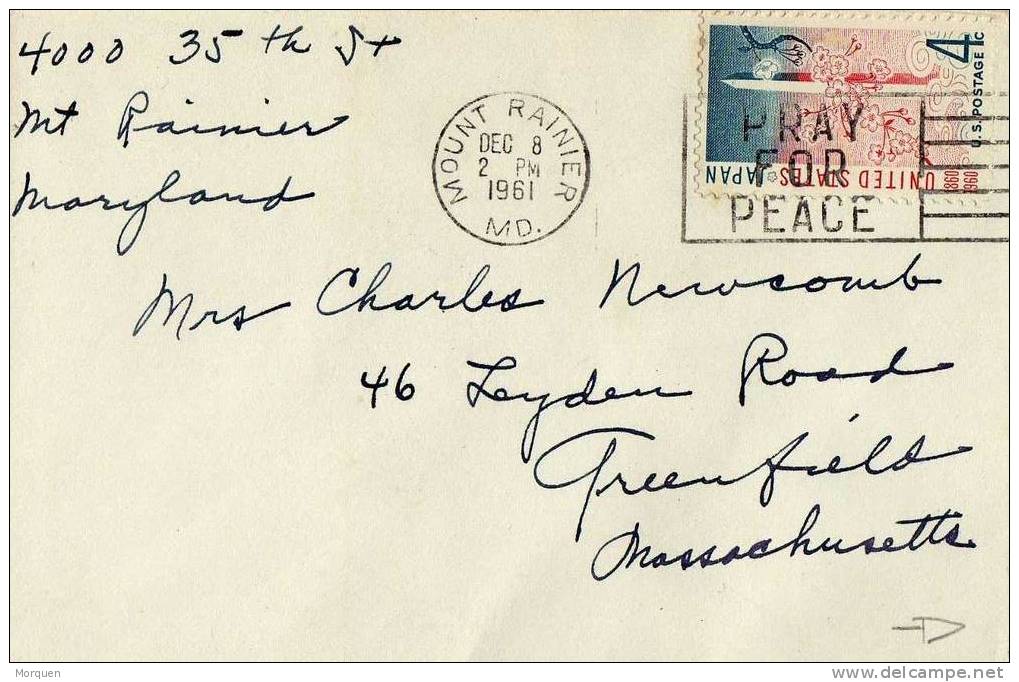 1098. Carta  Mount Rainier 1961. Label, Cinderella - Covers & Documents