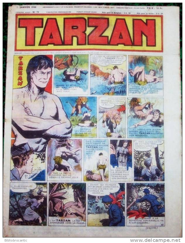 TARZAN - 1ére Série - N°70  DU 18 JANVIER 1948 - Tarzan